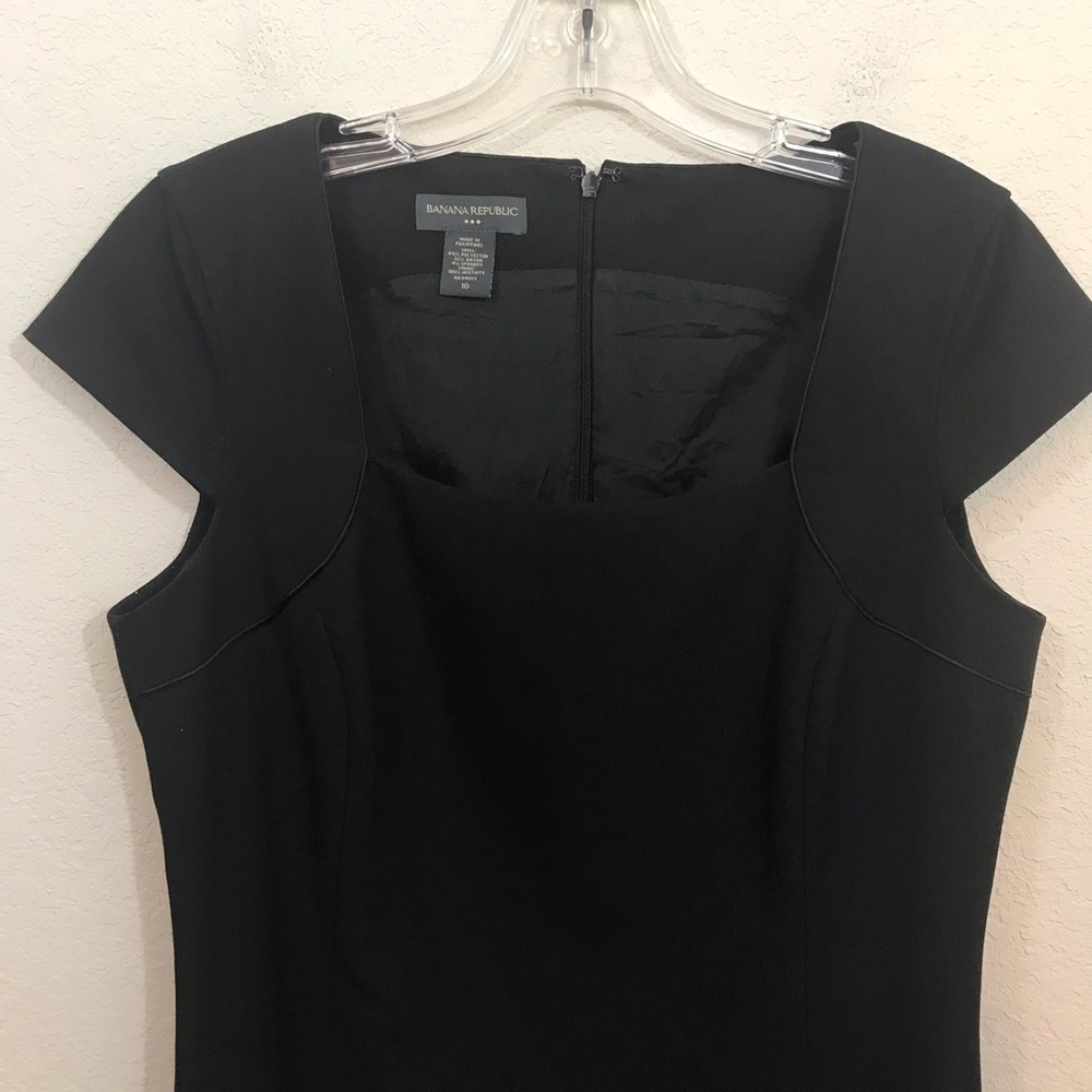 Banana Republic Sz 10 Black Shift Dress Career